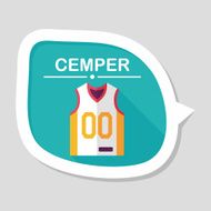basketball clothing flat icon with long shadow eps10 N55
