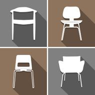 chair icons set great for any use Vector EPS10