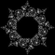 vector doodle pattern of spirals swirls and flowers N10