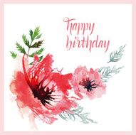 Watercolor greeting card flowers N139