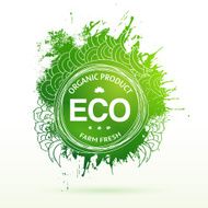 Eco product drawing splash elements label