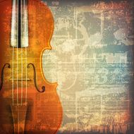 abstract grunge music background with violin N3