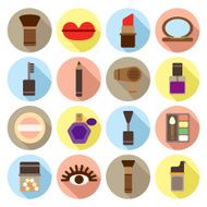various make up tools flat icon