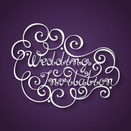 Vector Wedding Invitation Inscription St Valentine's Day Symbol