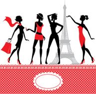 Silhouettes of fashionable girls N2