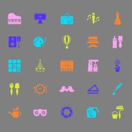 Art activity color icons on gray background