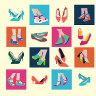 Spring and Summer Shoes Icon Set - Illustration