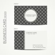 Business card template for design Geometric pattern Trendy calling card