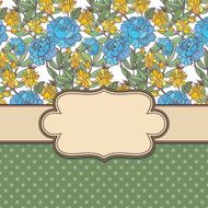 Vintage vector flower frame N2