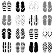 Pop Art style flip flops in a colorful checkerboard design N3
