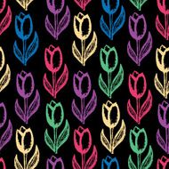 background with flowers painted colored chalks