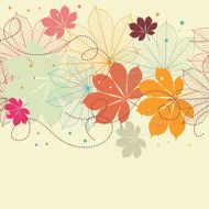 Seamless background with falling autumn leaves in a retro style