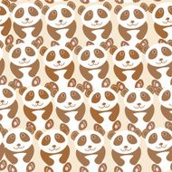 Funny cute panda seamless background pattern Vector