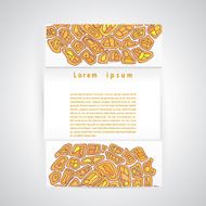 Brochure with orange geometric ornament tribal style on a light