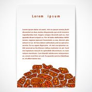 Banner with orange geometric ornament tribal style