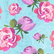 Peony ornament pattern backgrounds vector illustration N2