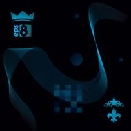 Dimensional motif elegant flowing curves dark background