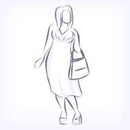 Contour of overweight elegant woman N4