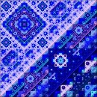 Abstract Symmetrical fractal square colorful Pattern N17