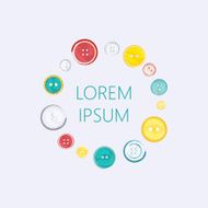 Logo with Circle of Sewing Buttons
