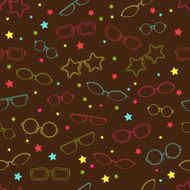 Seamless pattern with hipster stylish glasses frames N5