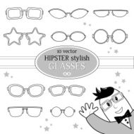 Set of stylish vector eyeglass frames for hipsters N2