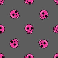 Doodle seamless pattern with skull - 3