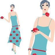 Retro young beautiful girl of 1920s style N3