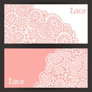 Vintage fashion lace banners with abstract flowers
