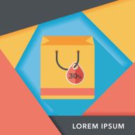 shopping paper bag flat icon with long shadow eps10 N71