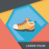 sneaker flat icon with long shadow eps10 N41