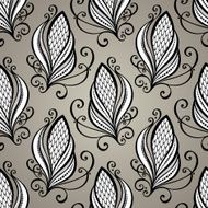 Seamless Floral Pattern (Vector) Hand Drawn Texture N205