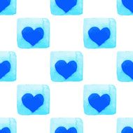 Sky blue vector geometric seamless pattern Watercolor graphical texture background