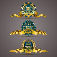 Golden badges with laurel wreath N5