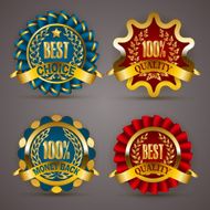 Golden badges with laurel wreath N6