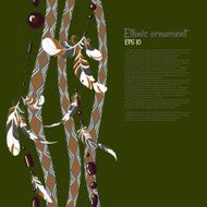 Ethnic feathers and beads vector background N4