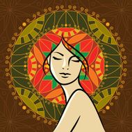 decorative composition with girl N2