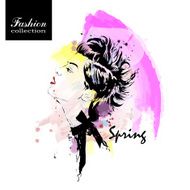 Fashion girl in sketch-style N169
