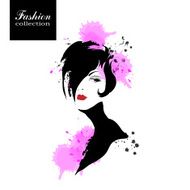 Fashion girl in sketch-style N171