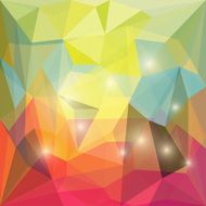Abstract bright polygonal triangular background with glaring lights for design N51