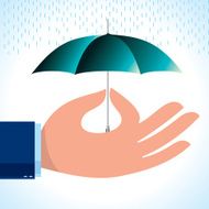 agent holding umbrella