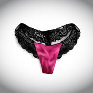 Red and black women sexy panties with lace