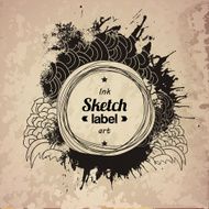 Fashion ink drawing splash elements label