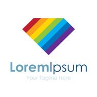 Nature beauty rainbow colors element icons business logo