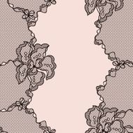 Lace fabric seamless pattern with abstract flowers