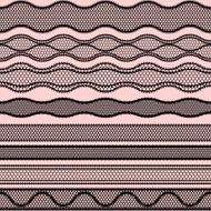 Lace seamless borders Vector set of elements for design