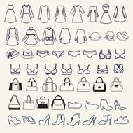 Fashion icons set Female cloth collection N2