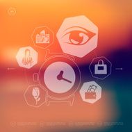 shopping infographic with unfocused background N37