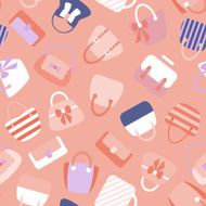 Collection of Retro Woman Bags Seamless Background N2