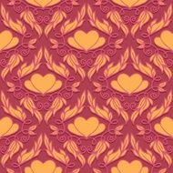 Retro Seamless Pattern with Decorative Hearts